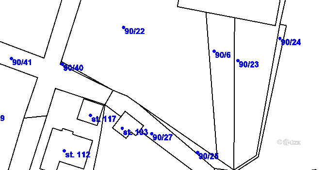 Parcela st. 90/7 v KÚ Polom u Potštejna, Katastrální mapa