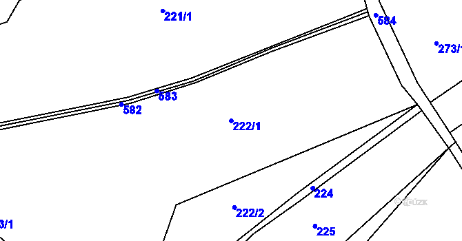 Parcela st. 222/1 v KÚ Polom u Potštejna, Katastrální mapa