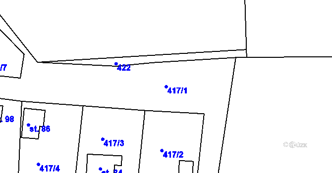 Parcela st. 417/1 v KÚ Polom u Potštejna, Katastrální mapa