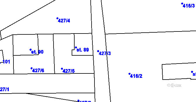 Parcela st. 427/3 v KÚ Polom u Potštejna, Katastrální mapa