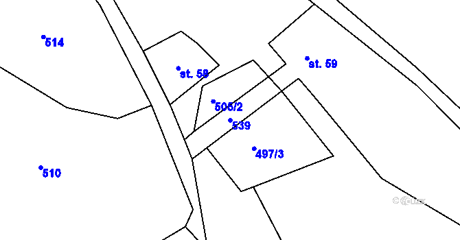 Parcela st. 539 v KÚ Polom u Potštejna, Katastrální mapa