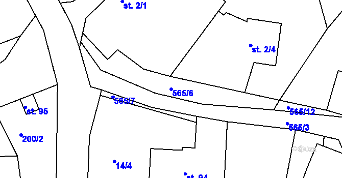 Parcela st. 565/6 v KÚ Polom u Potštejna, Katastrální mapa