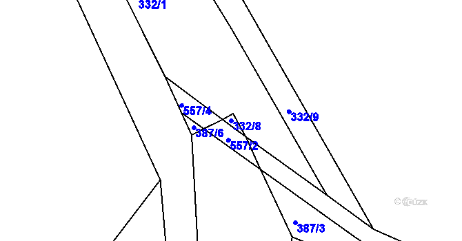Parcela st. 332/8 v KÚ Polom u Potštejna, Katastrální mapa