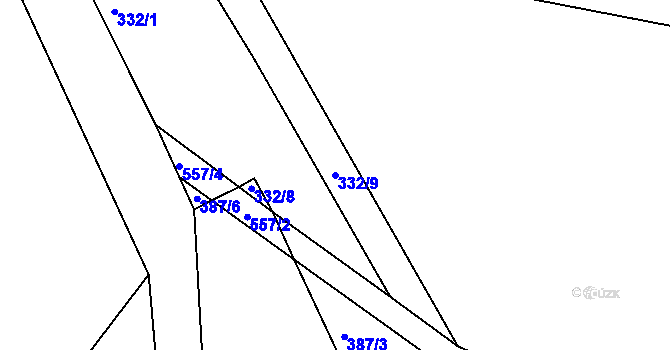 Parcela st. 332/9 v KÚ Polom u Potštejna, Katastrální mapa
