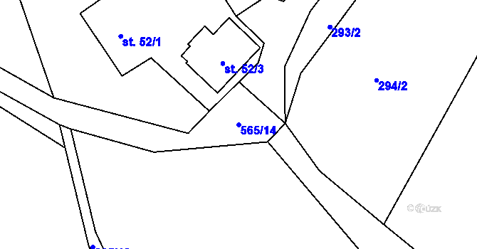 Parcela st. 565/14 v KÚ Polom u Potštejna, Katastrální mapa