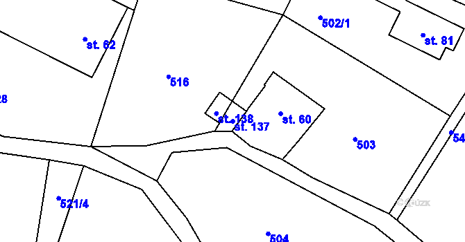 Parcela st. 137 v KÚ Polom u Potštejna, Katastrální mapa