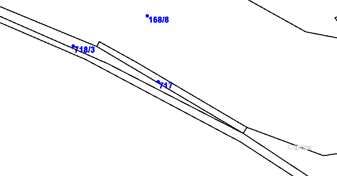 Parcela st. 717 v KÚ Proruby u Potštejna, Katastrální mapa