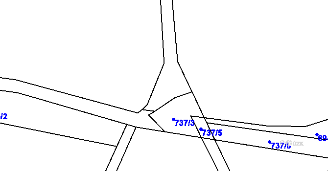 Parcela st. 736/1 v KÚ Proruby u Potštejna, Katastrální mapa