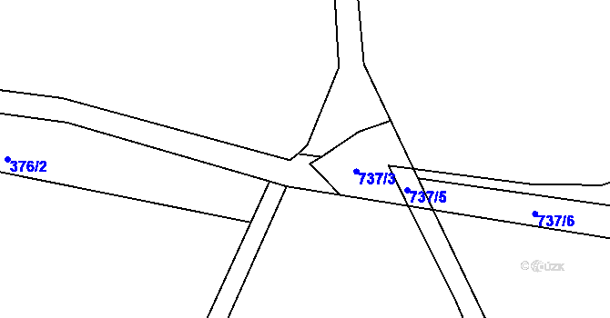 Parcela st. 736/9 v KÚ Proruby u Potštejna, Katastrální mapa