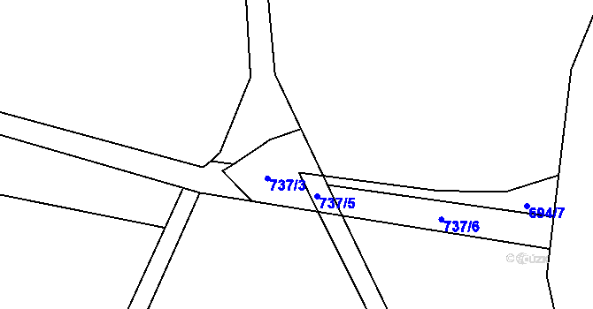 Parcela st. 736/4 v KÚ Proruby u Potštejna, Katastrální mapa