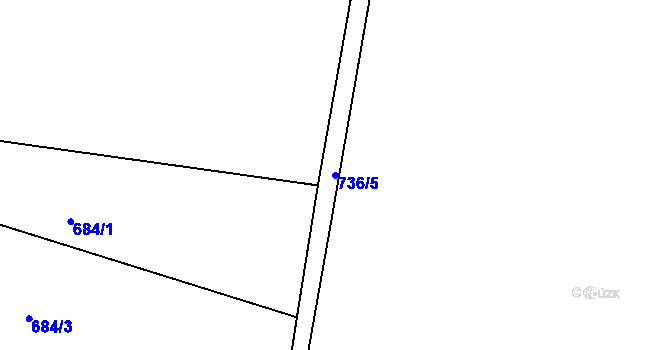 Parcela st. 736/5 v KÚ Proruby u Potštejna, Katastrální mapa