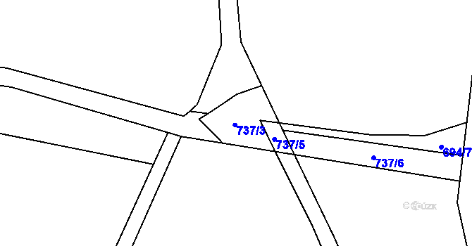 Parcela st. 736/6 v KÚ Proruby u Potštejna, Katastrální mapa