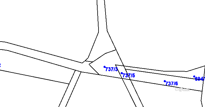 Parcela st. 736/8 v KÚ Proruby u Potštejna, Katastrální mapa