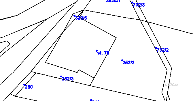 Parcela st. 78 v KÚ Lhůta u Vysokého Mýta, Katastrální mapa