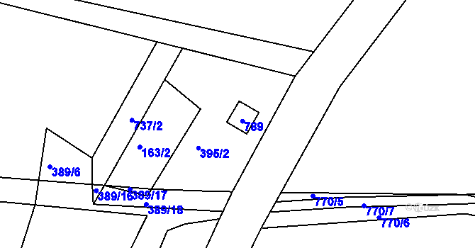 Parcela st. 80 v KÚ Lhůta u Vysokého Mýta, Katastrální mapa