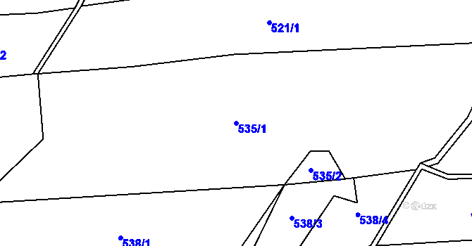 Parcela st. 535/1 v KÚ Lhůta u Vysokého Mýta, Katastrální mapa