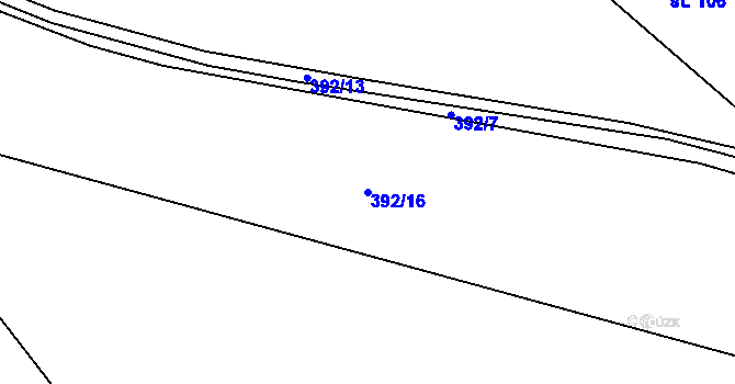 Parcela st. 392/16 v KÚ Lhůta u Vysokého Mýta, Katastrální mapa