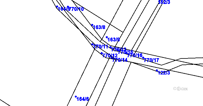 Parcela st. 770/12 v KÚ Lhůta u Vysokého Mýta, Katastrální mapa
