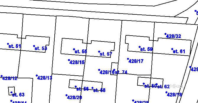 Parcela st. 57 v KÚ Hůrka u Libé, Katastrální mapa