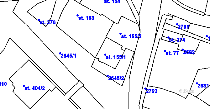 Parcela st. 155/1 v KÚ Libá, Katastrální mapa