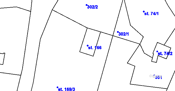 Parcela st. 166 v KÚ Libá, Katastrální mapa