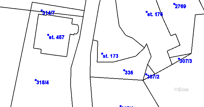 Parcela st. 173 v KÚ Libá, Katastrální mapa