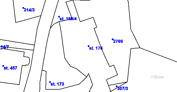 Parcela st. 176 v KÚ Libá, Katastrální mapa