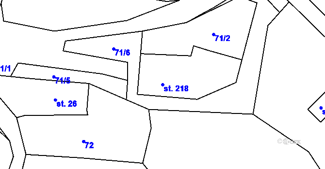 Parcela st. 218 v KÚ Libá, Katastrální mapa