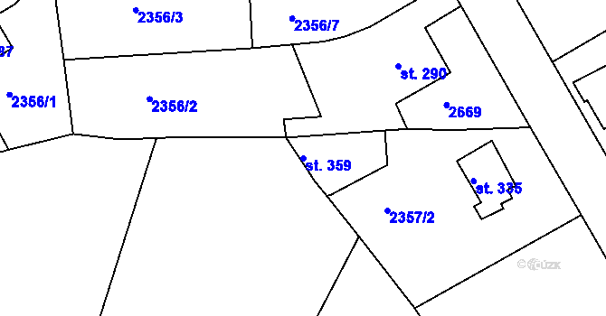 Parcela st. 359 v KÚ Libá, Katastrální mapa