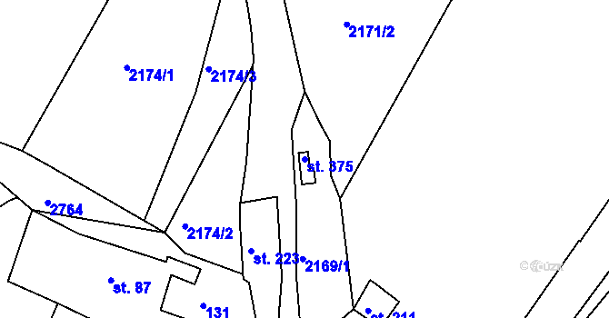 Parcela st. 375 v KÚ Libá, Katastrální mapa