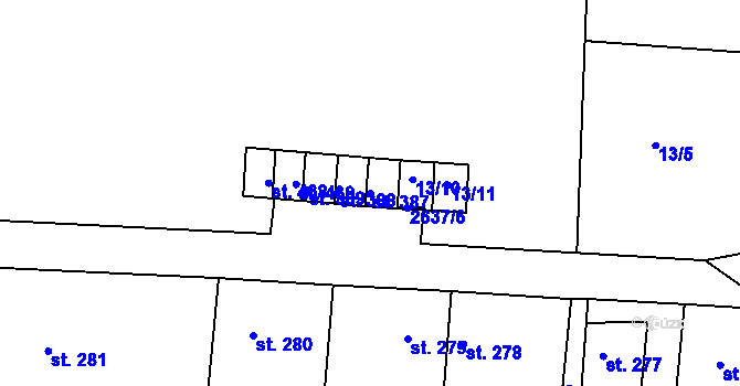 Parcela st. 387 v KÚ Libá, Katastrální mapa