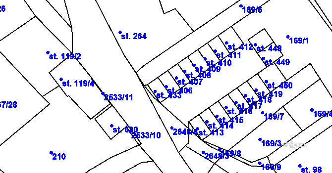 Parcela st. 406 v KÚ Libá, Katastrální mapa