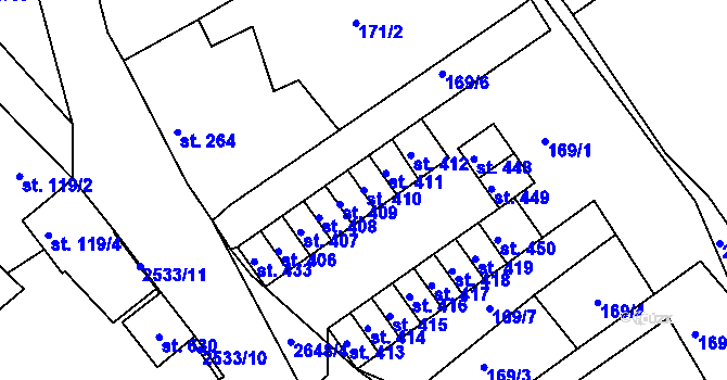 Parcela st. 410 v KÚ Libá, Katastrální mapa