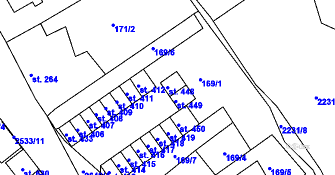 Parcela st. 448 v KÚ Libá, Katastrální mapa