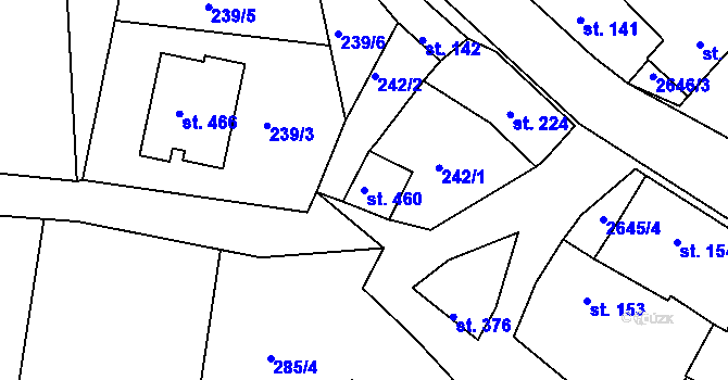 Parcela st. 460 v KÚ Libá, Katastrální mapa