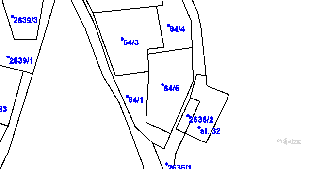 Parcela st. 64/5 v KÚ Libá, Katastrální mapa