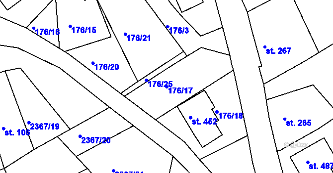 Parcela st. 176/17 v KÚ Libá, Katastrální mapa