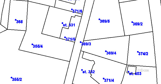 Parcela st. 369/3 v KÚ Libá, Katastrální mapa