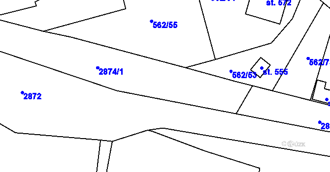 Parcela st. 562/3 v KÚ Libá, Katastrální mapa