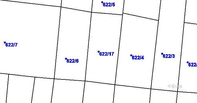 Parcela st. 622/17 v KÚ Libá, Katastrální mapa
