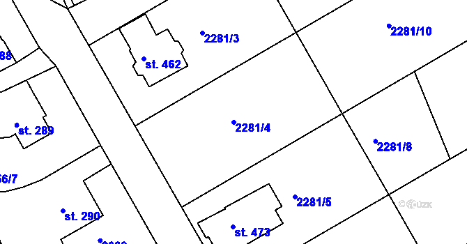 Parcela st. 2281/4 v KÚ Libá, Katastrální mapa