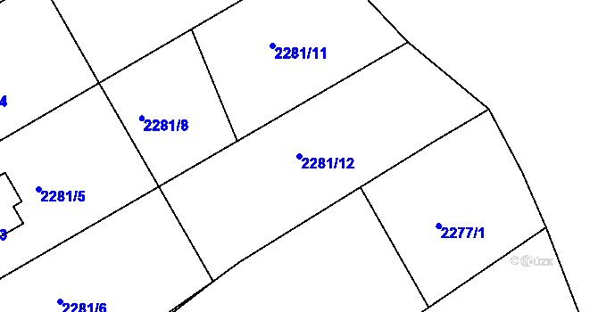 Parcela st. 2281/12 v KÚ Libá, Katastrální mapa