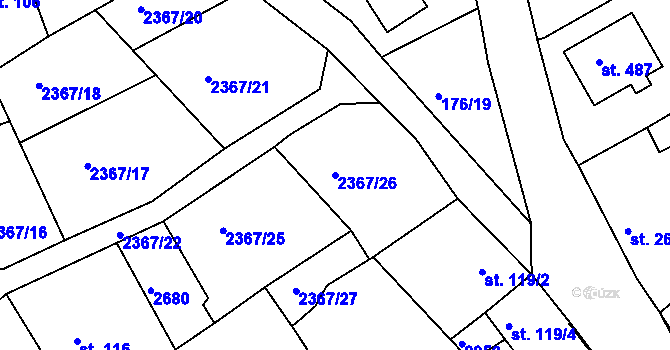 Parcela st. 2367/26 v KÚ Libá, Katastrální mapa