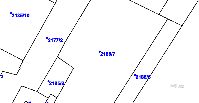 Parcela st. 2185/7 v KÚ Libá, Katastrální mapa