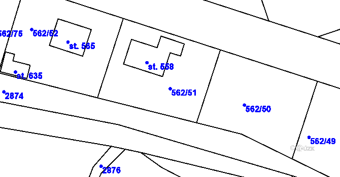 Parcela st. 562/51 v KÚ Libá, Katastrální mapa