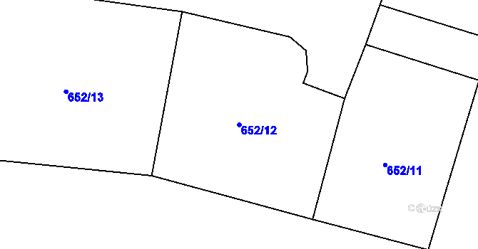 Parcela st. 652/12 v KÚ Libá, Katastrální mapa