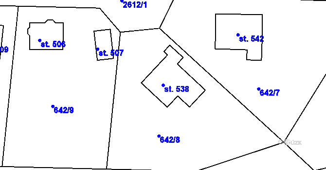 Parcela st. 538 v KÚ Libá, Katastrální mapa