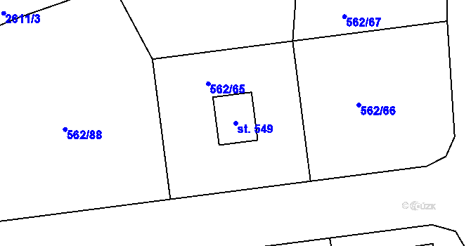 Parcela st. 549 v KÚ Libá, Katastrální mapa