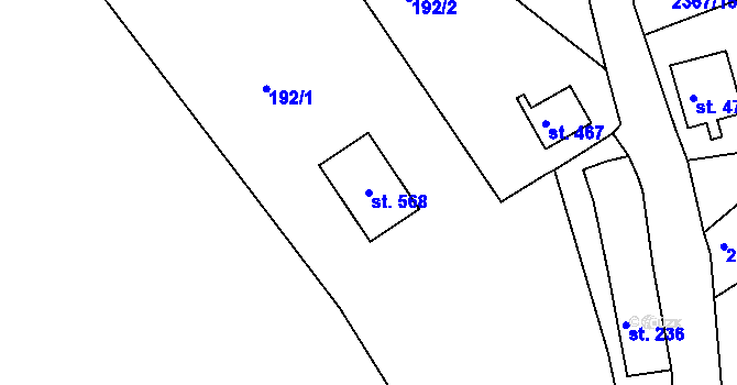 Parcela st. 568 v KÚ Libá, Katastrální mapa