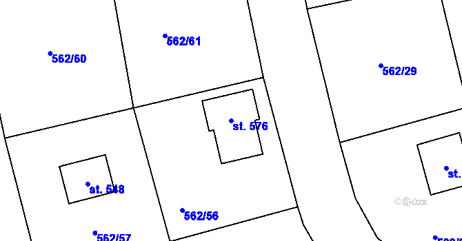 Parcela st. 576 v KÚ Libá, Katastrální mapa
